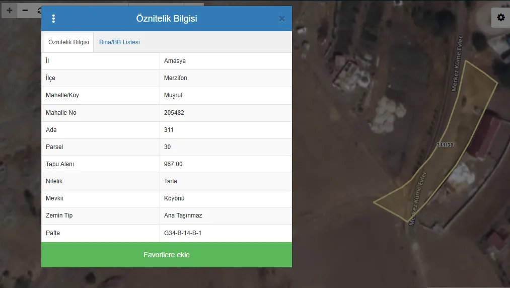 MUSRUF KÖYÜ 967 M2 SATILIK TARLA