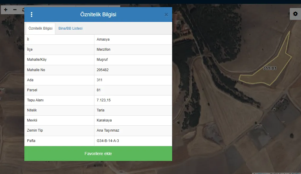 MUSRUF KÖYÜ 7123 M2 SATILIK TARLA