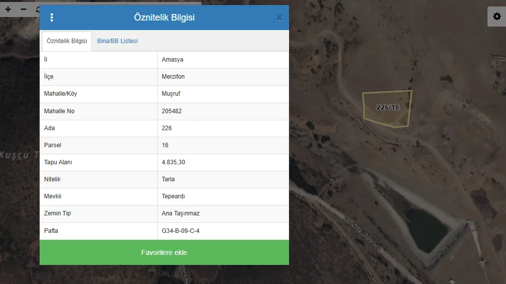 SATILIK MUSRUF KÖYÜ BARAJ ÜSTÜ 4835 M2 TARLA
